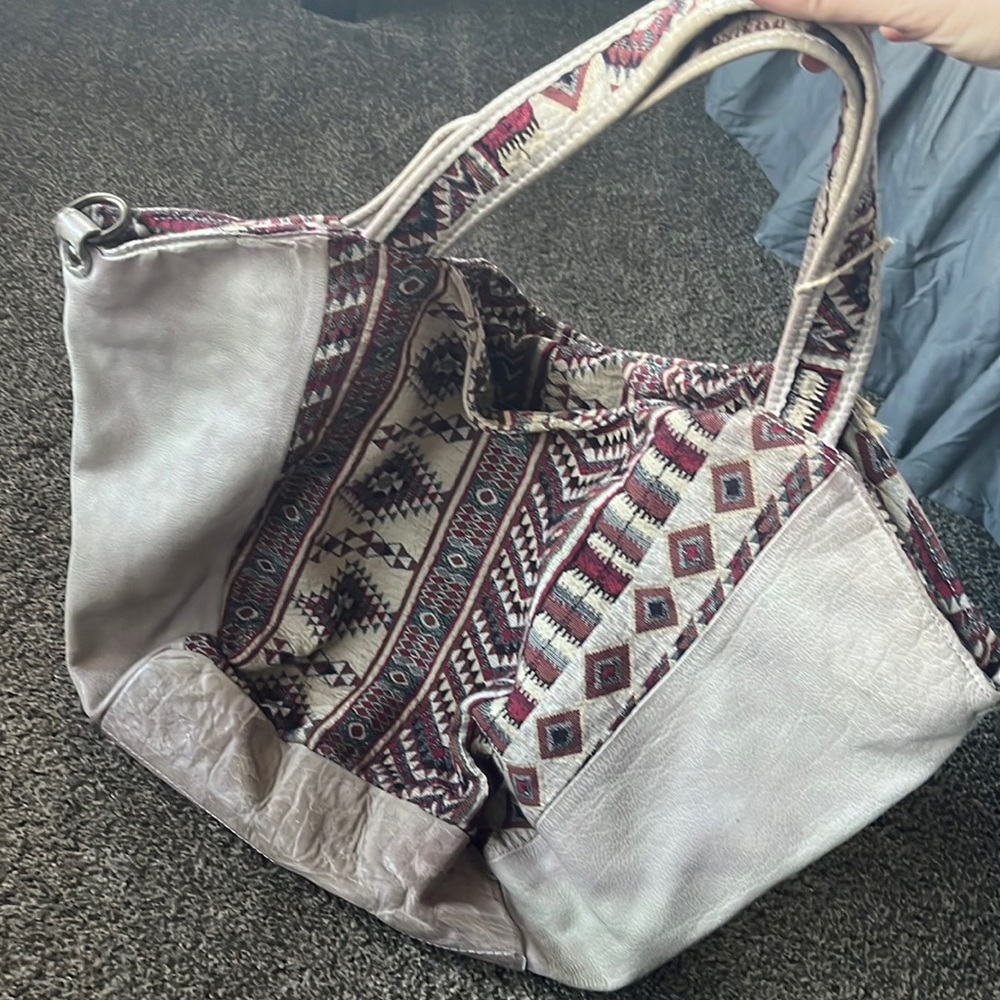 FREE PEOPLE LEATHER & FABRIC BAG